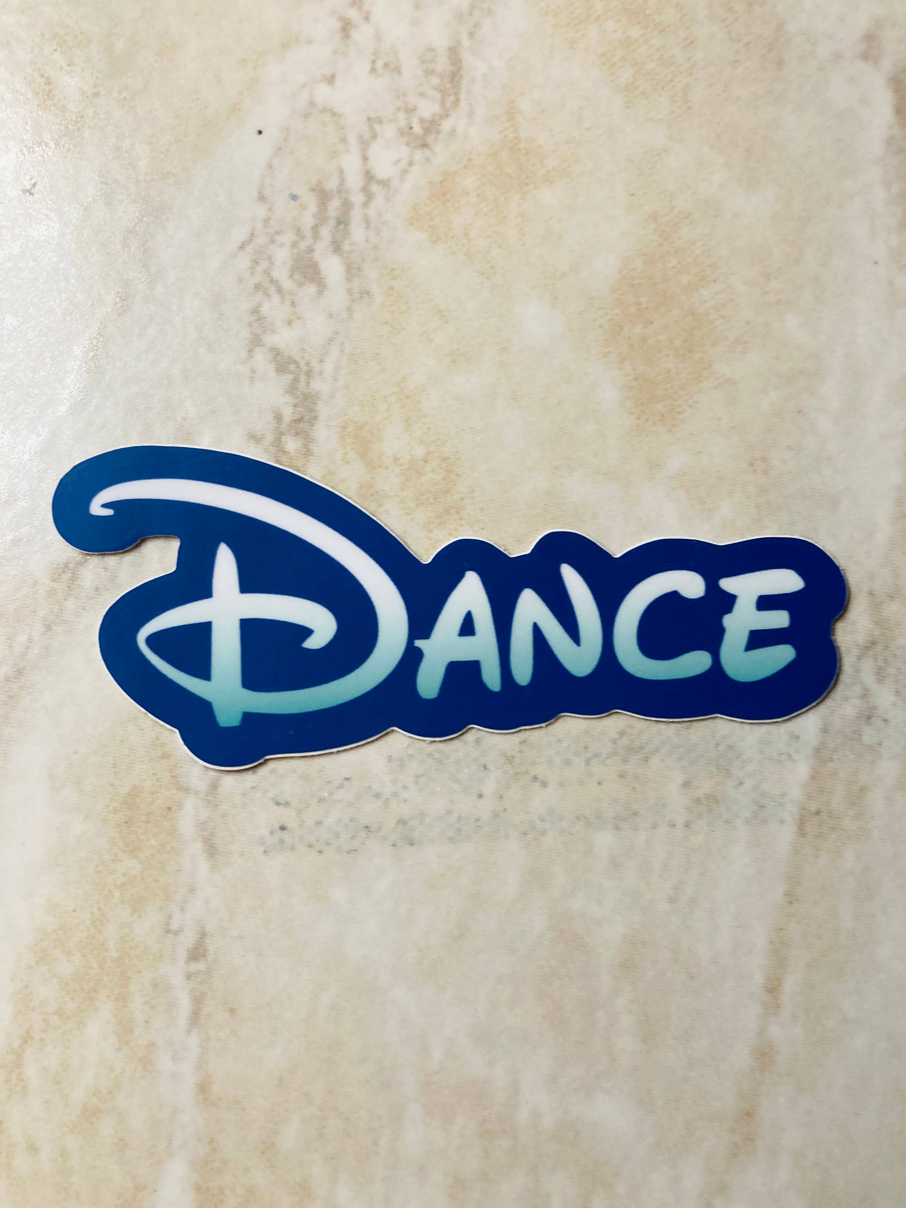 Dance Logo Sticker – Blue Gradient Animated-Inspired Design