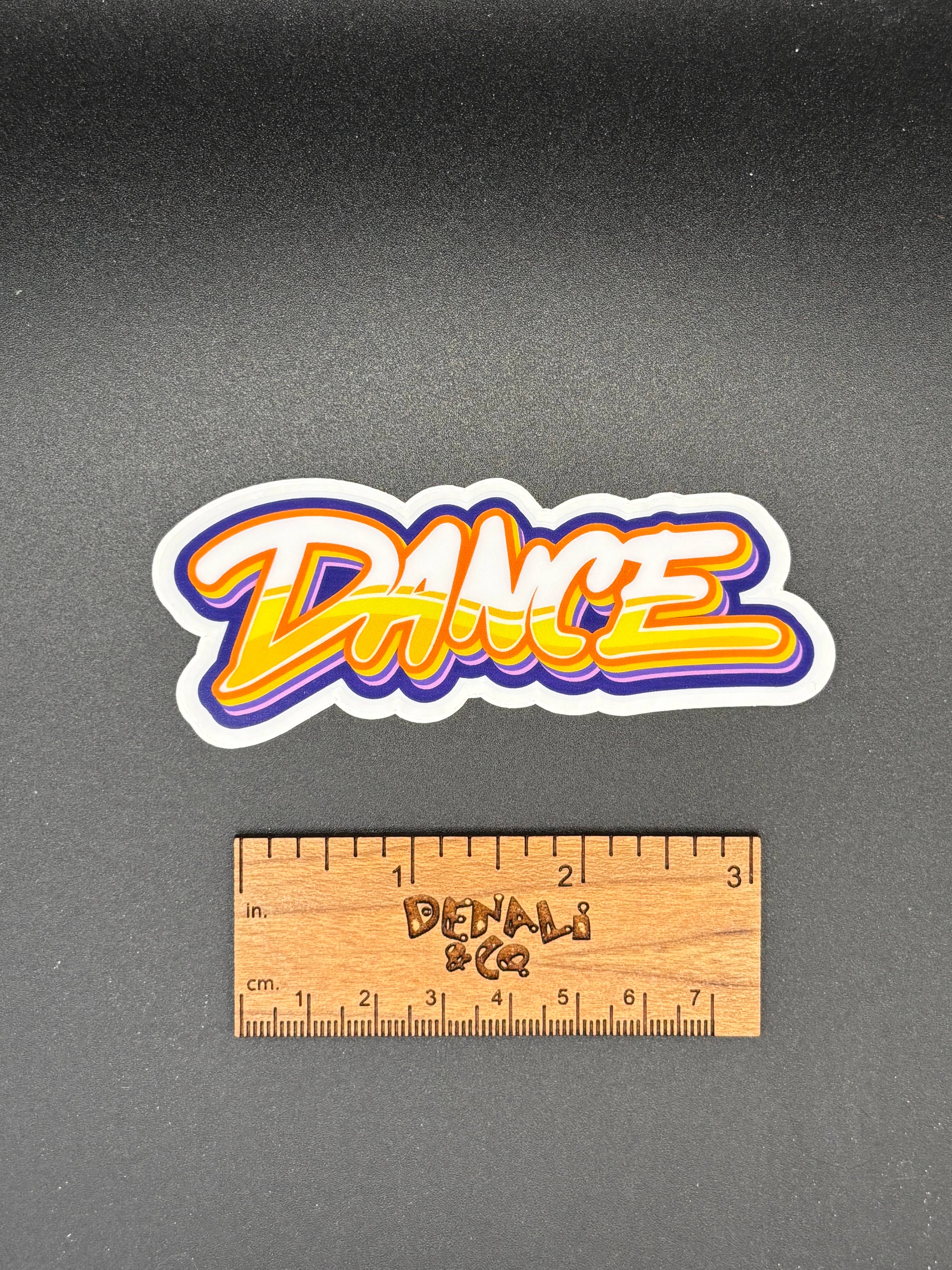 Dance Typography Sticker, 4" x 1.75"