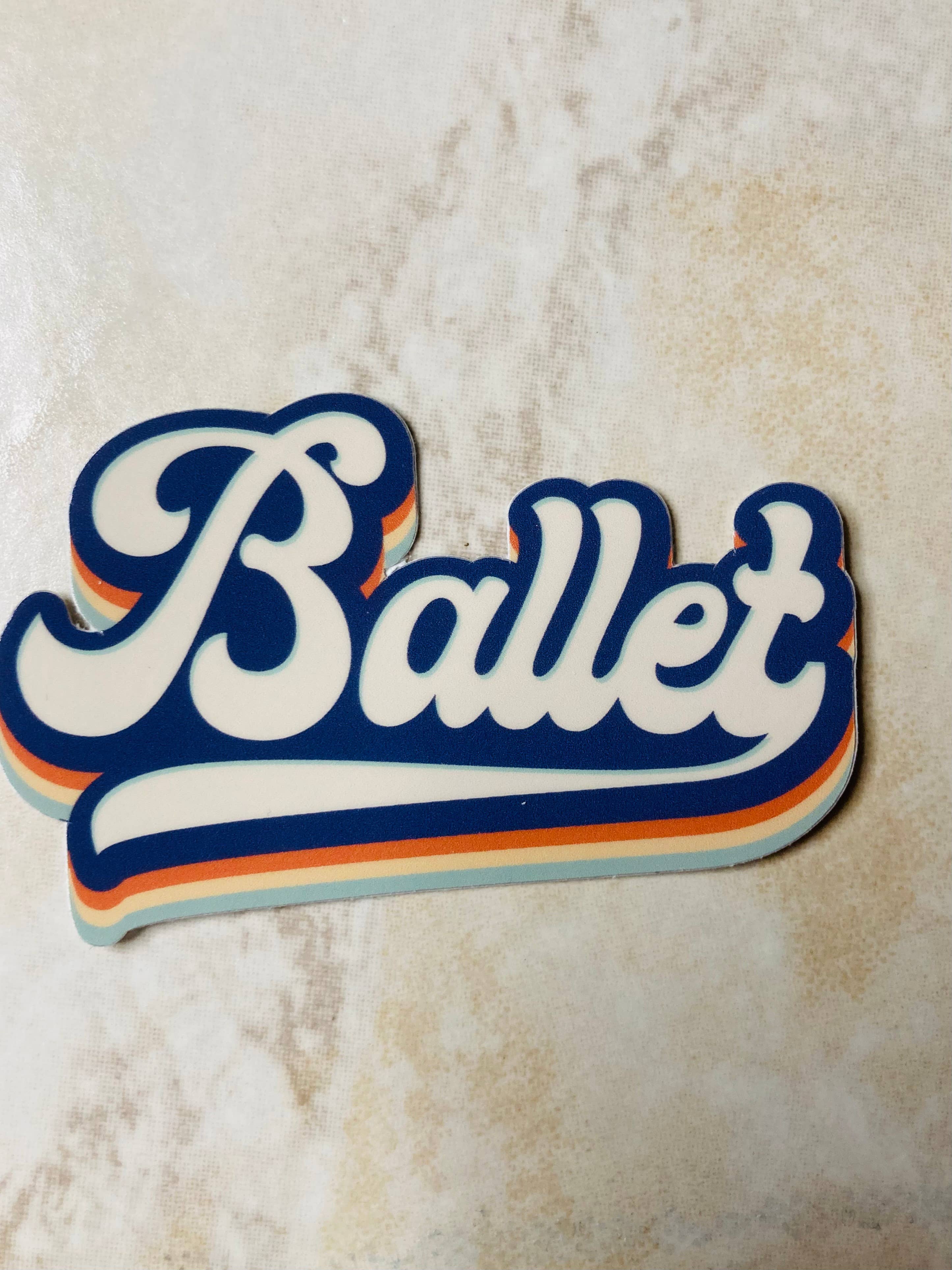 Retro Ballet Dance Sticker, 3" x 1.8"