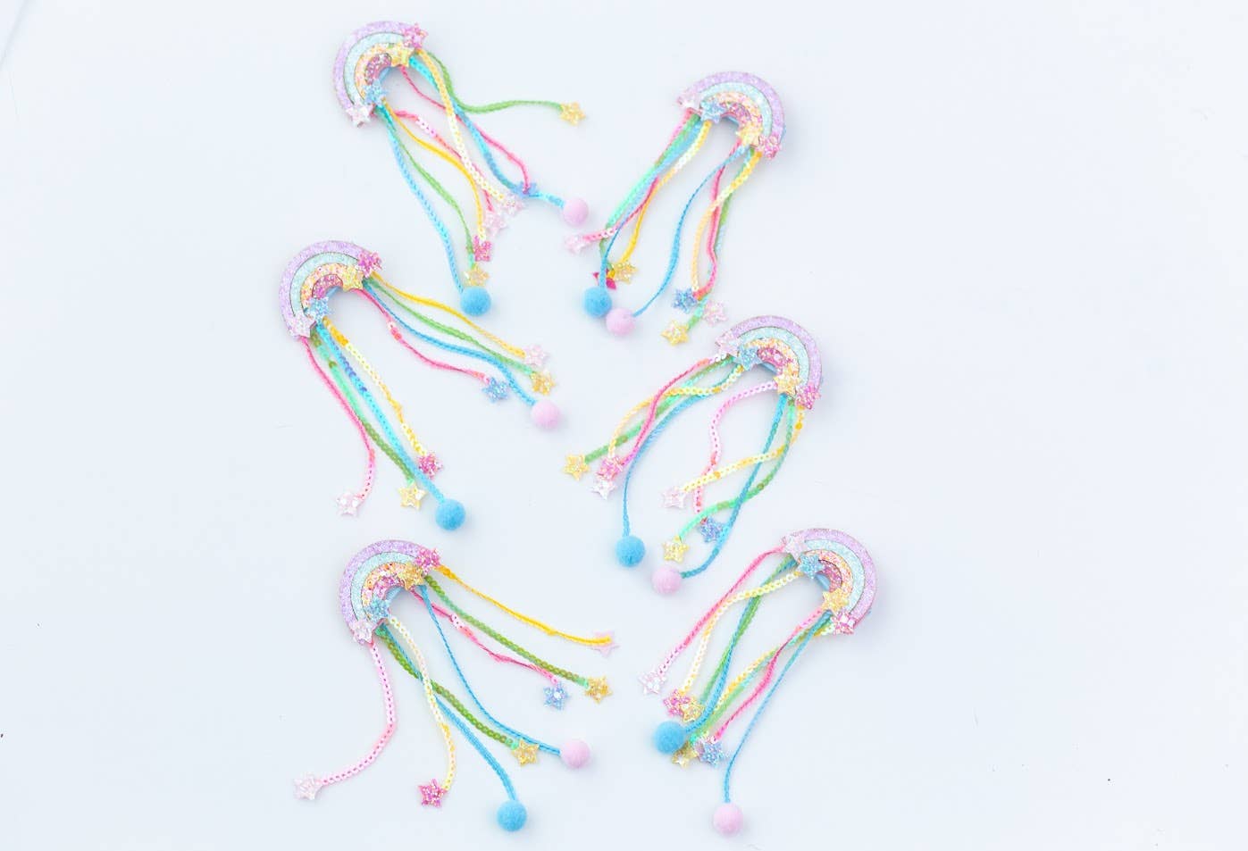 Hair Clip Set - Rainbow Ribbons