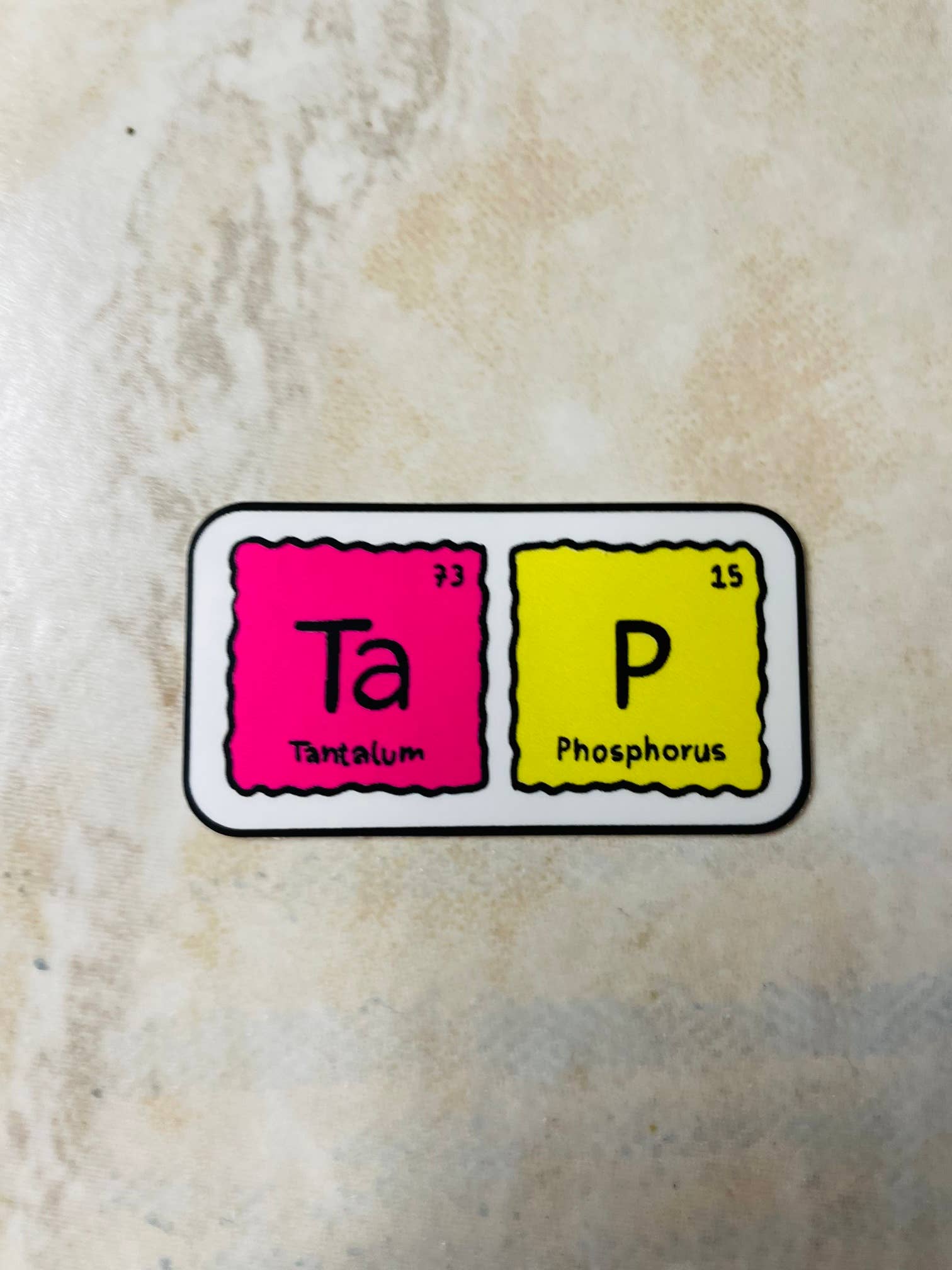 Periodic Table Tap Sticker,  2" x 1"