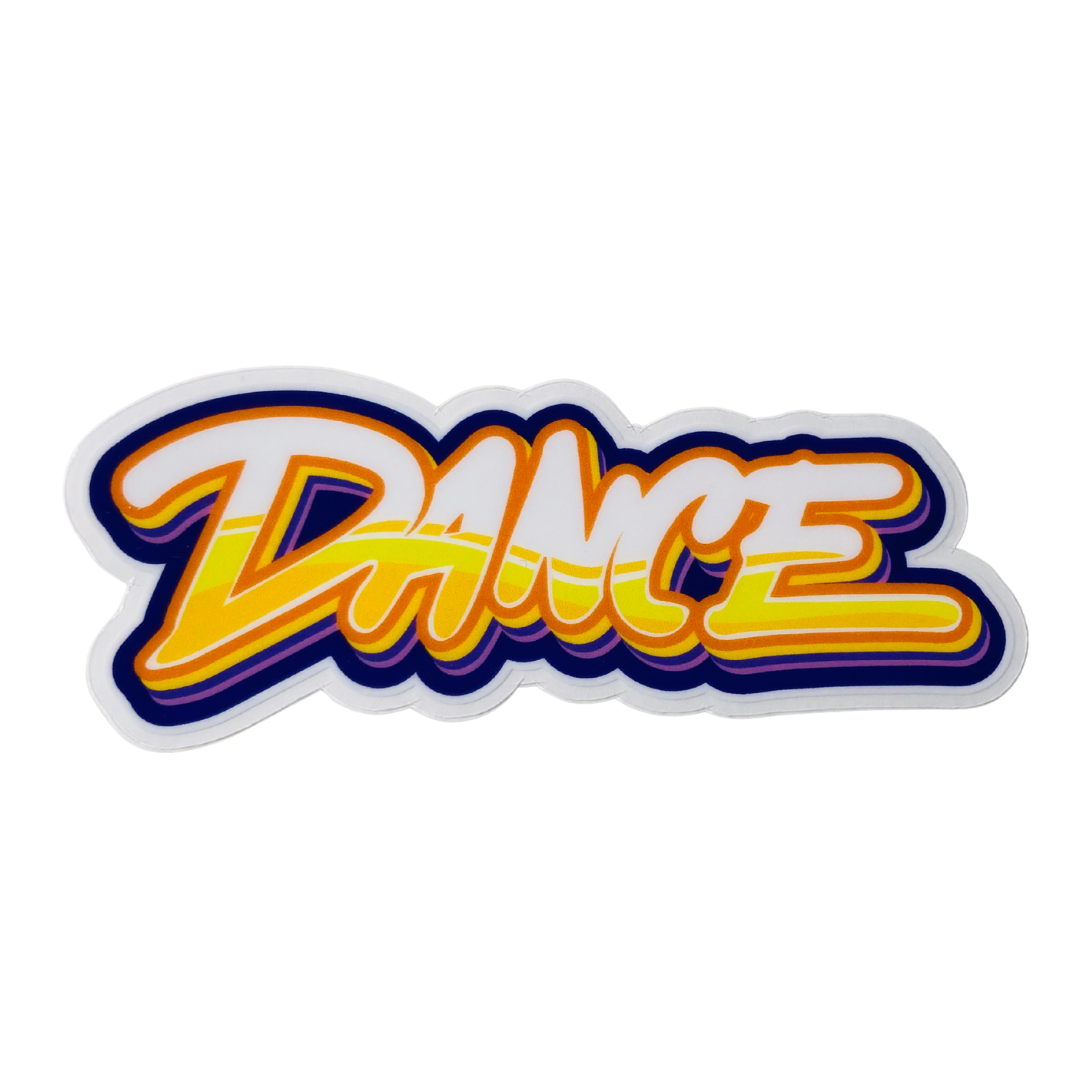 Dance Typography Sticker, 4" x 1.75"