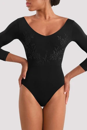 Ladies Mirella Adagio 3/4 Sleeve Embroidered Leotard