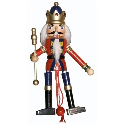 King Nutcracker Pull Puppet Ornament 6”