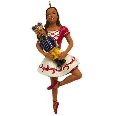 Nutcracker African American Clara Ornament 4”