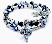Ballerina Fairy Agate Stone & Crystal Beaded Bracelet