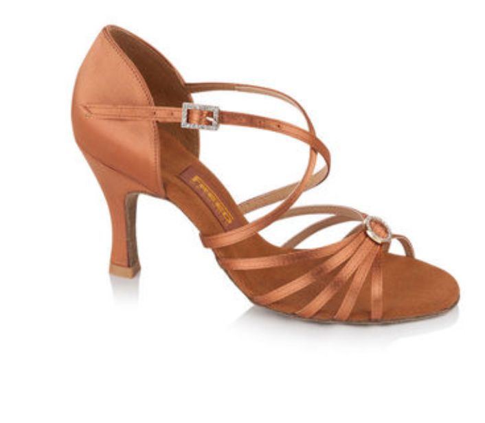 Freed Sophia Dark Tan Satin Ballroom Shoe