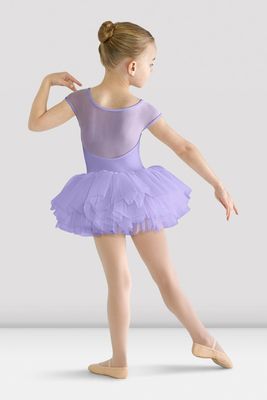 Girls Hanami Cap Sleeve Mesh Tutu Leotard