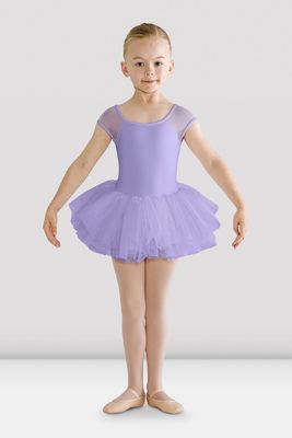 Girls Hanami Cap Sleeve Mesh Tutu Leotard