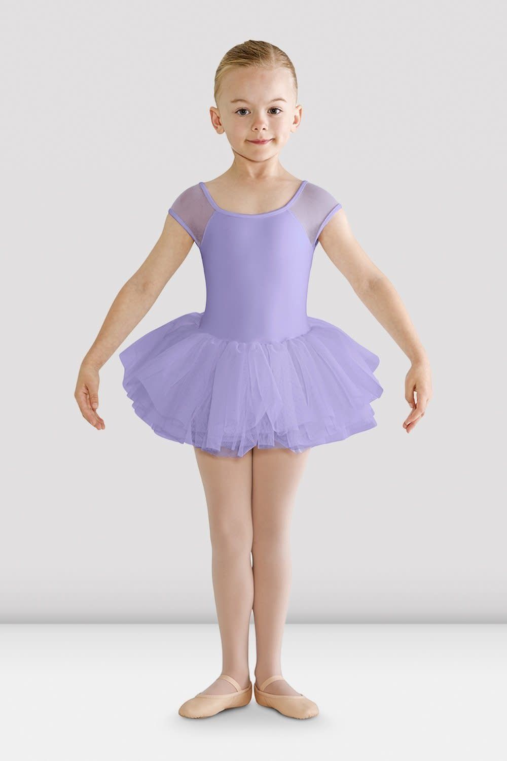 Girls Hanami Cap Sleeve Mesh Tutu Leotard