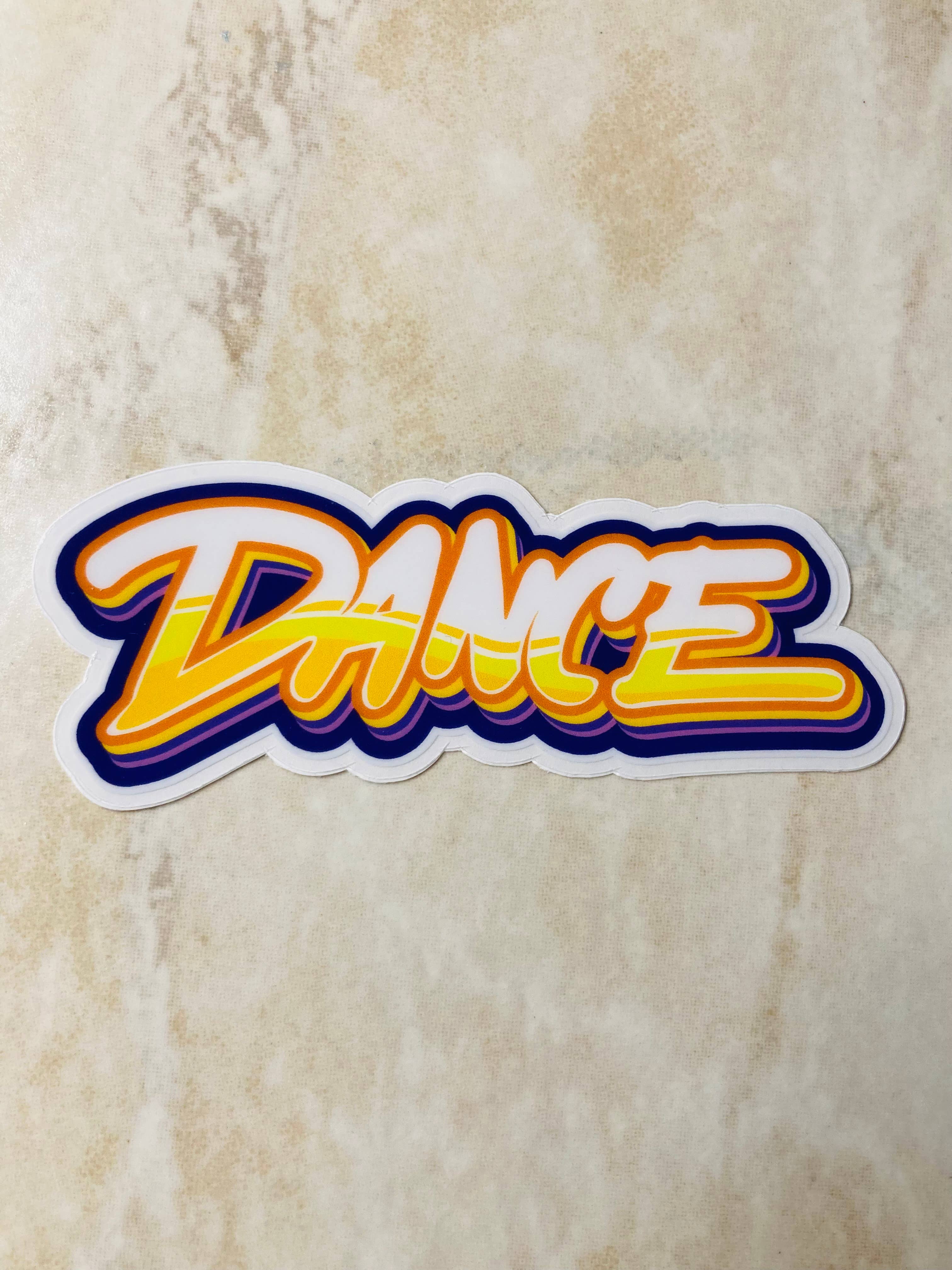 Dance Typography Sticker, 4" x 1.75"