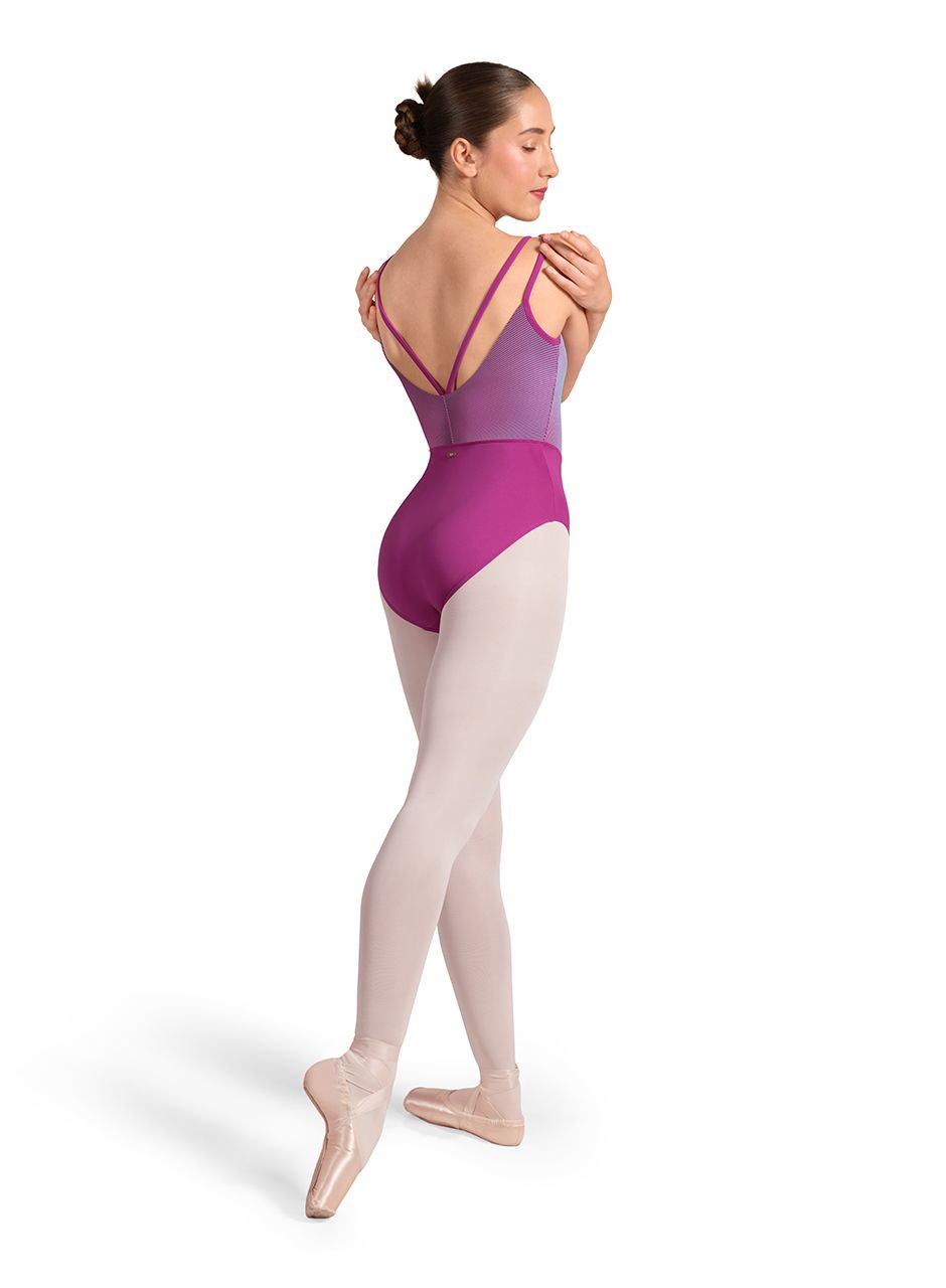 Mirella Striped Double Strap Camisole Leotard