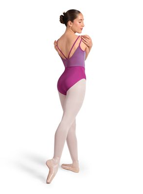 Mirella Striped Double Strap Camisole Leotard