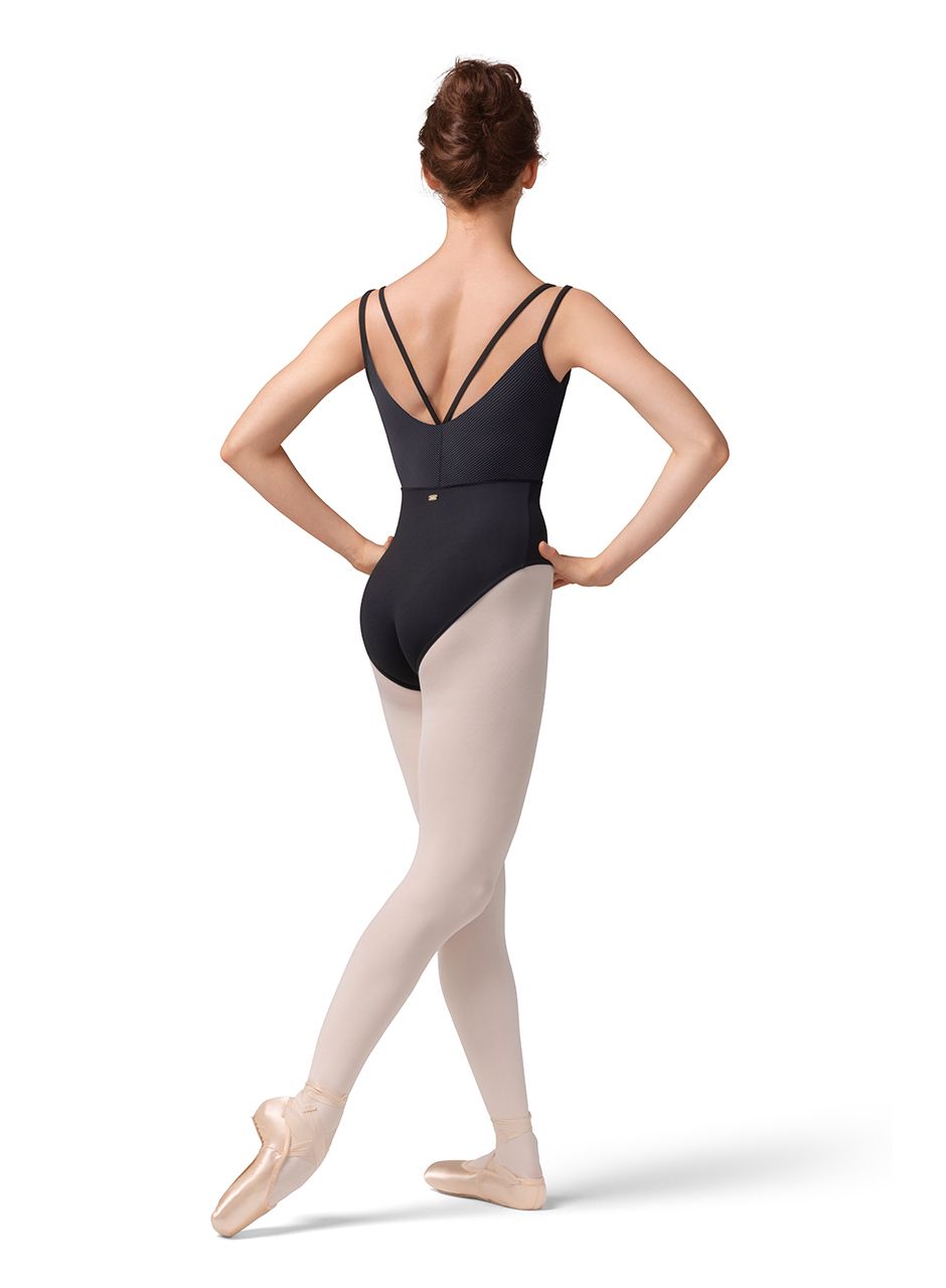 Mirella Striped Double Strap Camisole Leotard