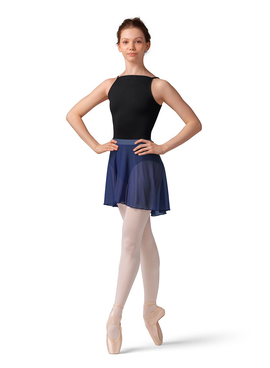 Mirella Striped Waistband Mesh Skirt