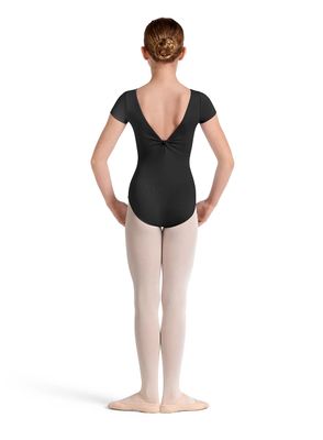 Mirella Plain Twist Back Cap Sleeve Leotard