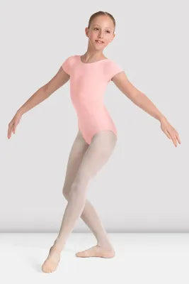 Mirella Plain Twist Back Cap Sleeve Leotard