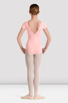 Mirella Plain Twist Back Cap Sleeve Leotard