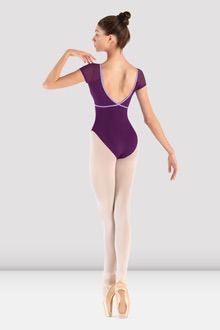 Bloch  Contrast Piping Cap Sleeve Leotard
