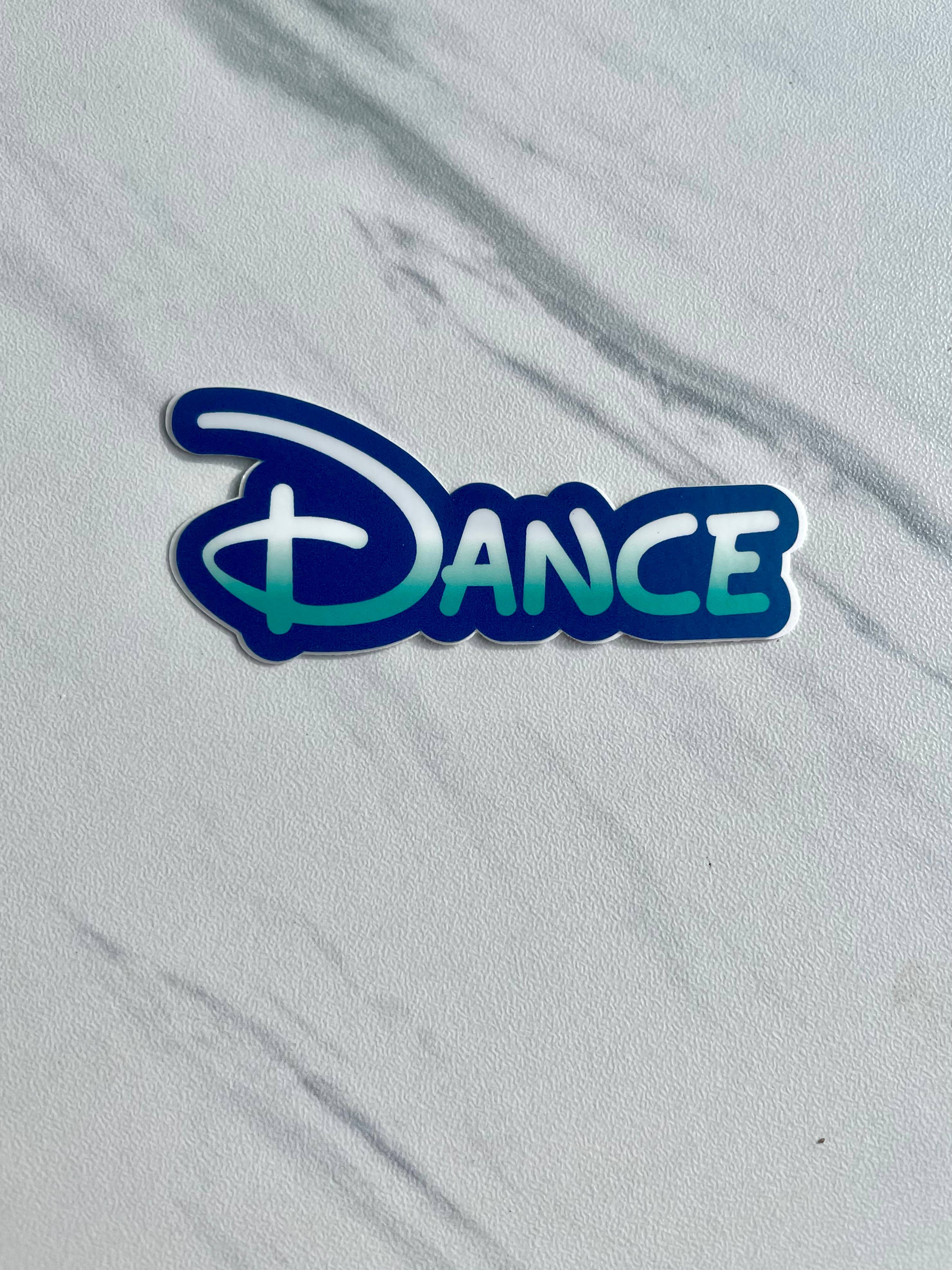 Dance Logo Sticker – Blue Gradient Animated-Inspired Design