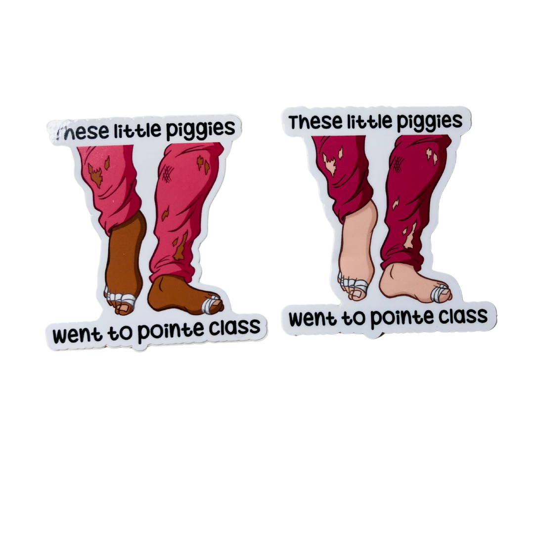 These Little Piggies Went to Pointe Class Sticker, 3.4" x 3"