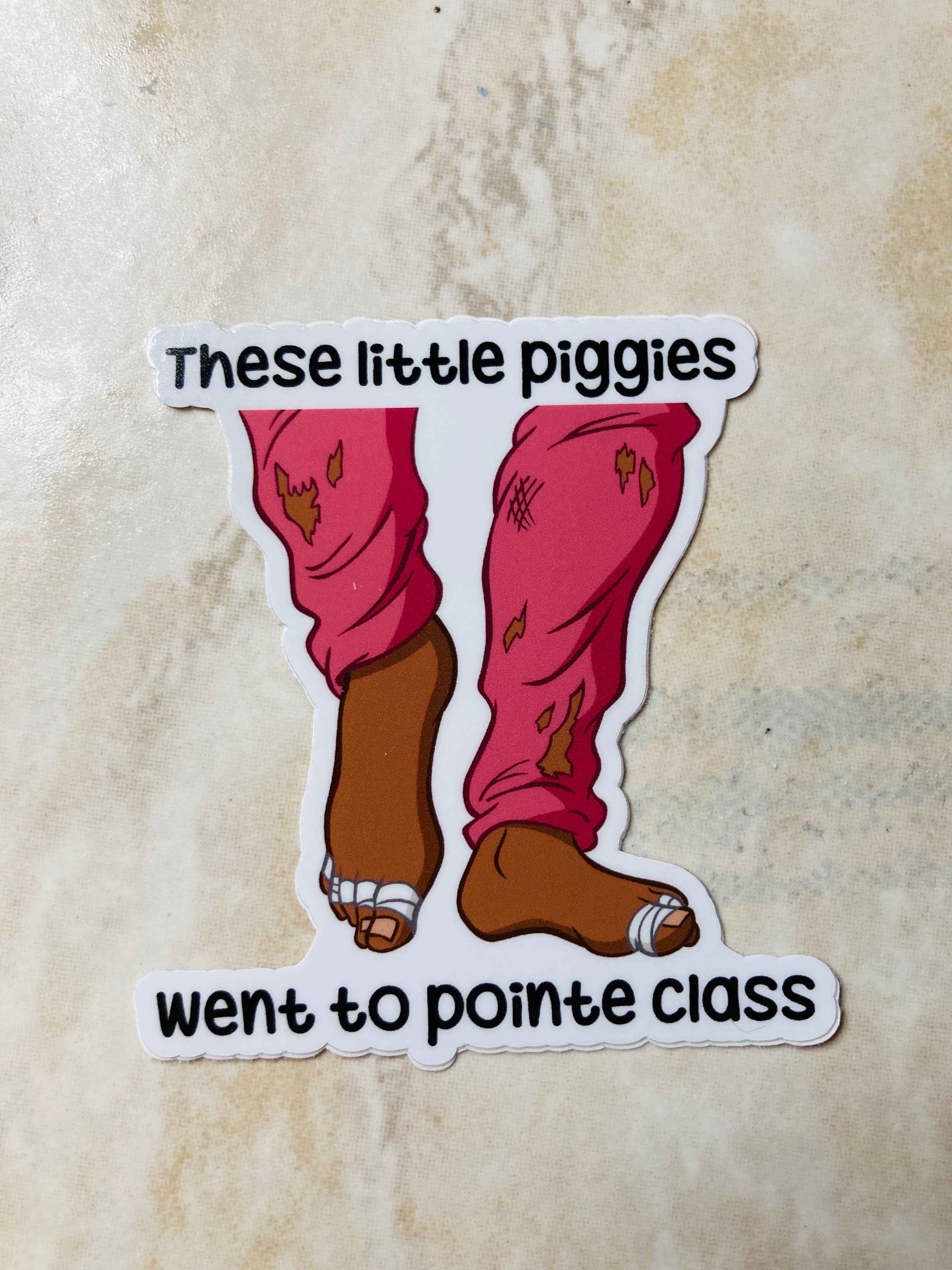 These Little Piggies Went to Pointe Class Sticker, 3.4" x 3"