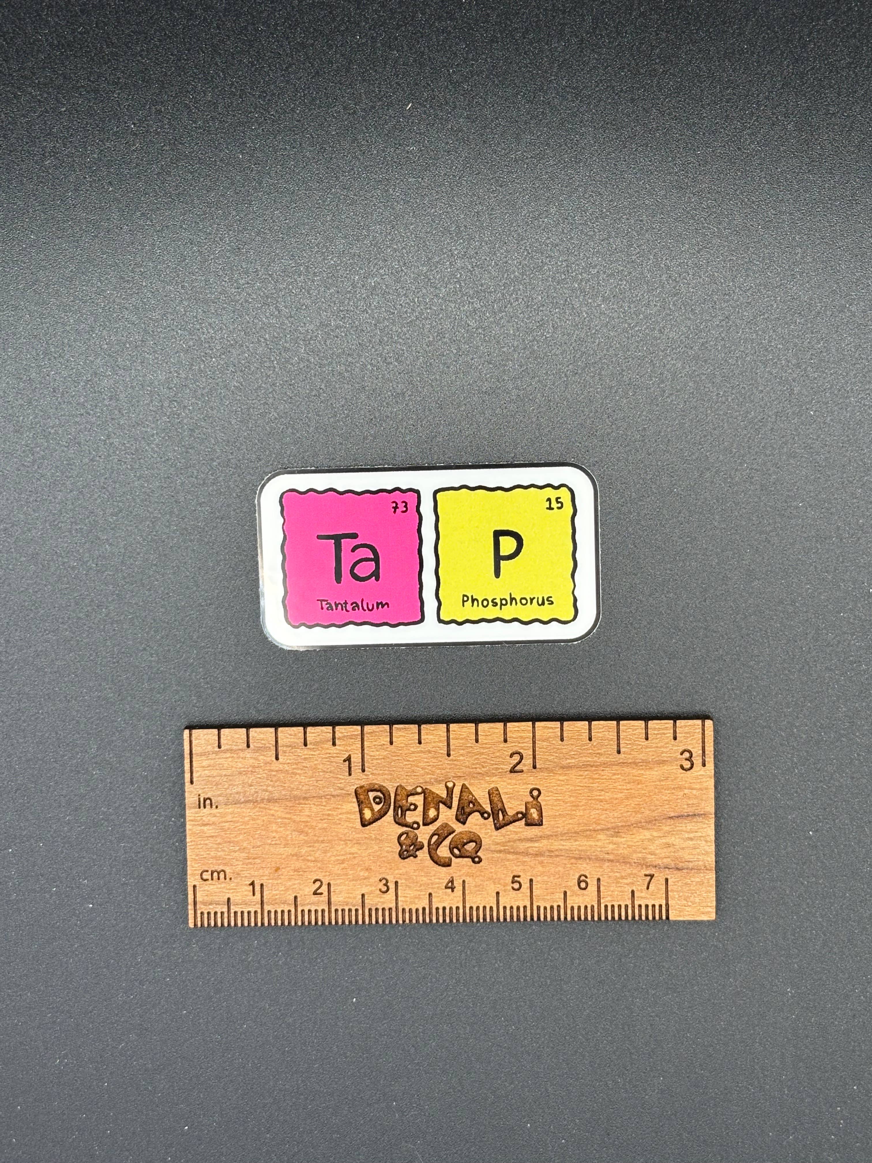 Periodic Table Tap Sticker,  2" x 1"