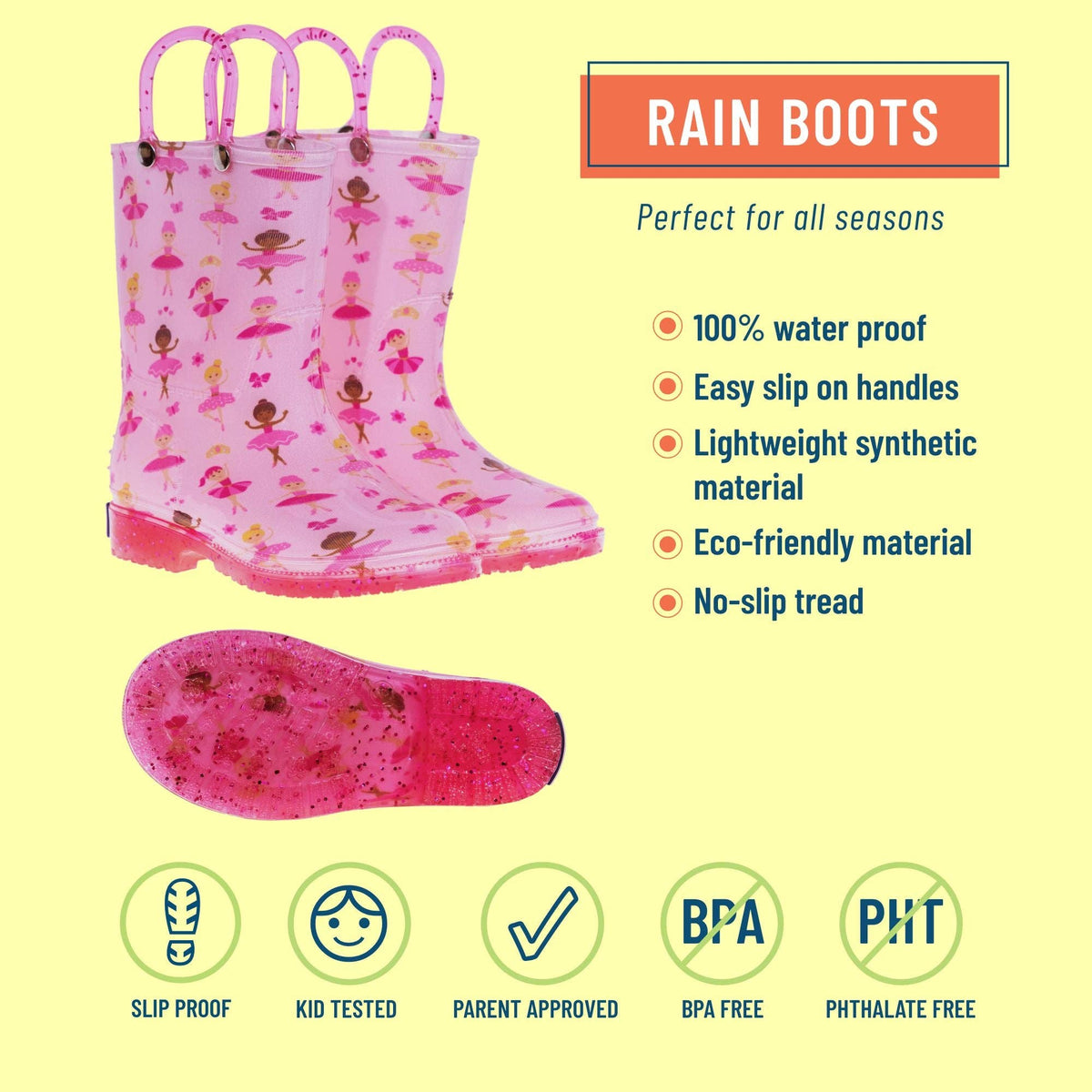 Ballerina Rain Boots: 11 Little Kid