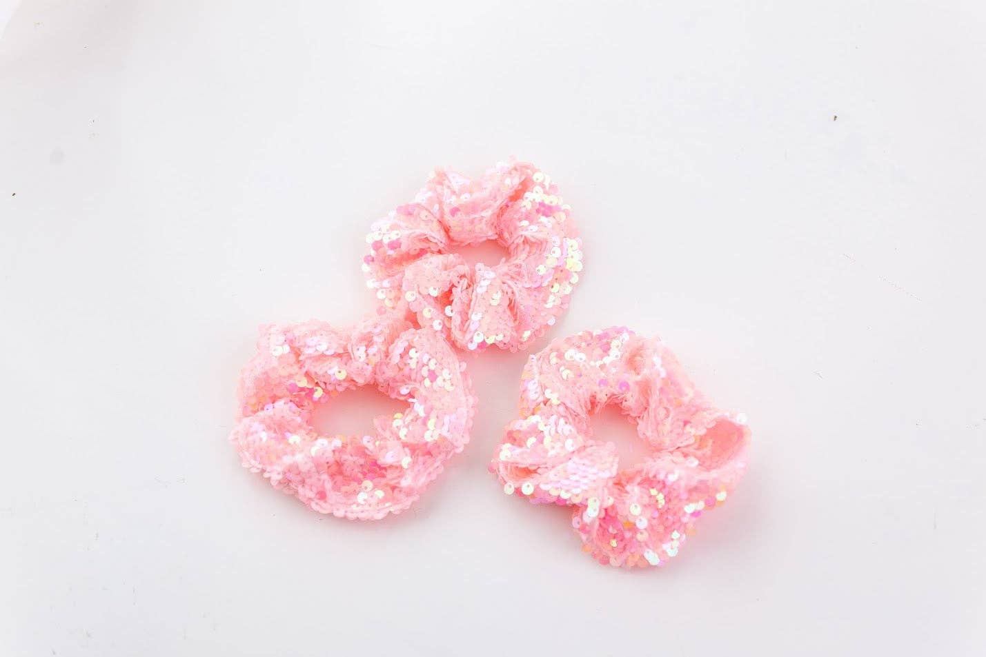Sequin Scrunchie - Baby Pink