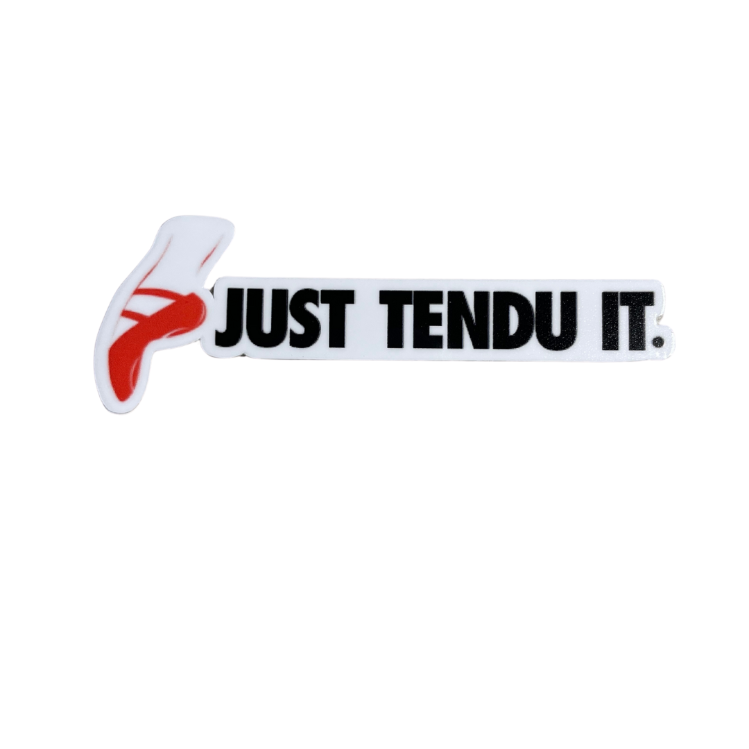 Just Tendu Red Shoe Mini Dance Sticker, 3" x 1"