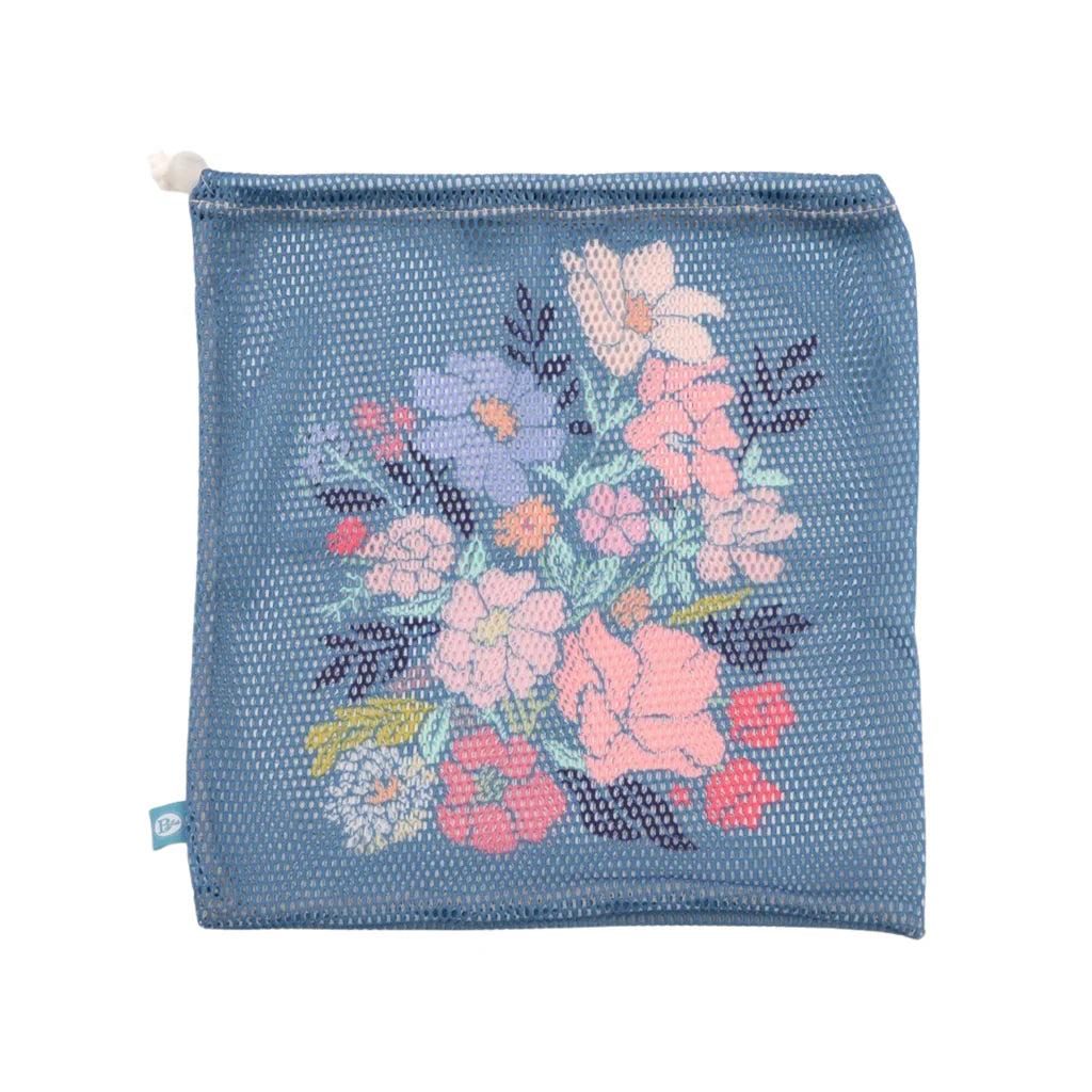 Floral Print Mesh Shoe Bag