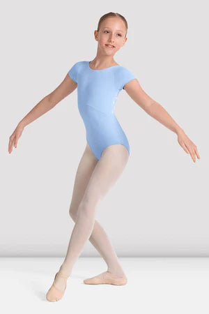 Mirella Plain Twist Back Cap Sleeve Leotard