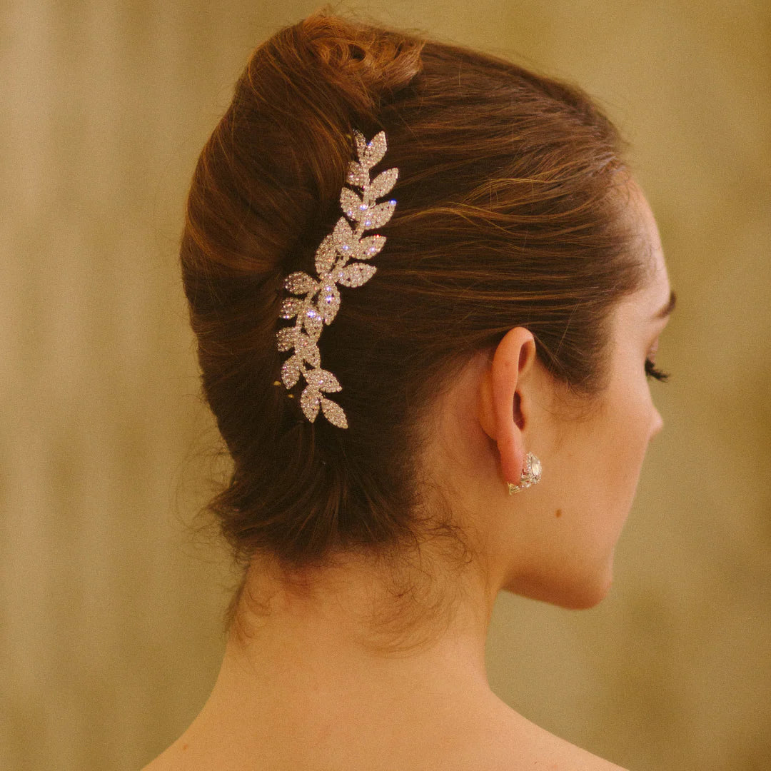 Cascading Vines Rhinestone Hair Comb