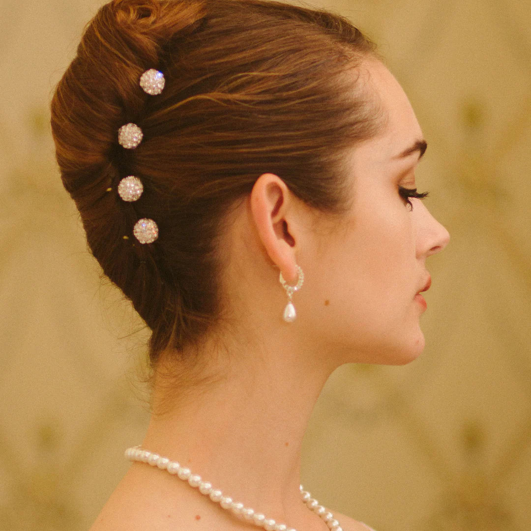 Snowcap Rhinestone Hair Pins