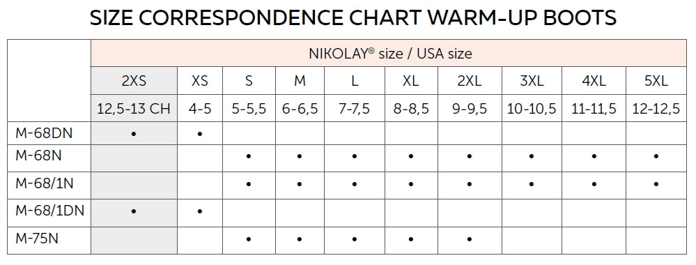Nikolay Adult Split Sole Warm up Booties