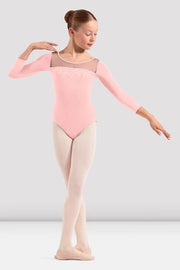 Girls Mirella Petite Adagio 3/4 Sleeve Embroidered Leotard