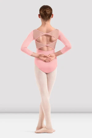 Girls Mirella Petite Adagio 3/4 Sleeve Embroidered Leotard