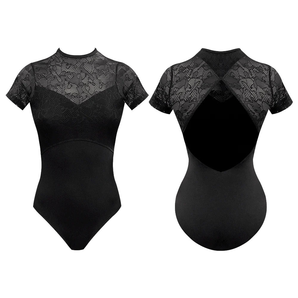 Children's Marilyn Cap Sleeve Lace Leotard