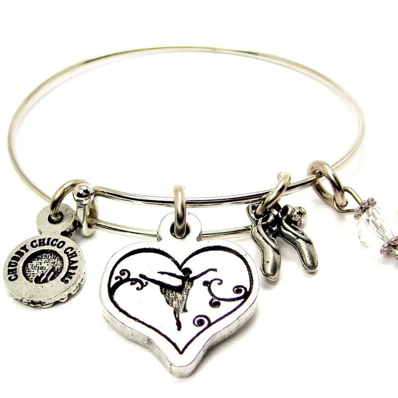 Ballerina Charm Bangle Bracelet