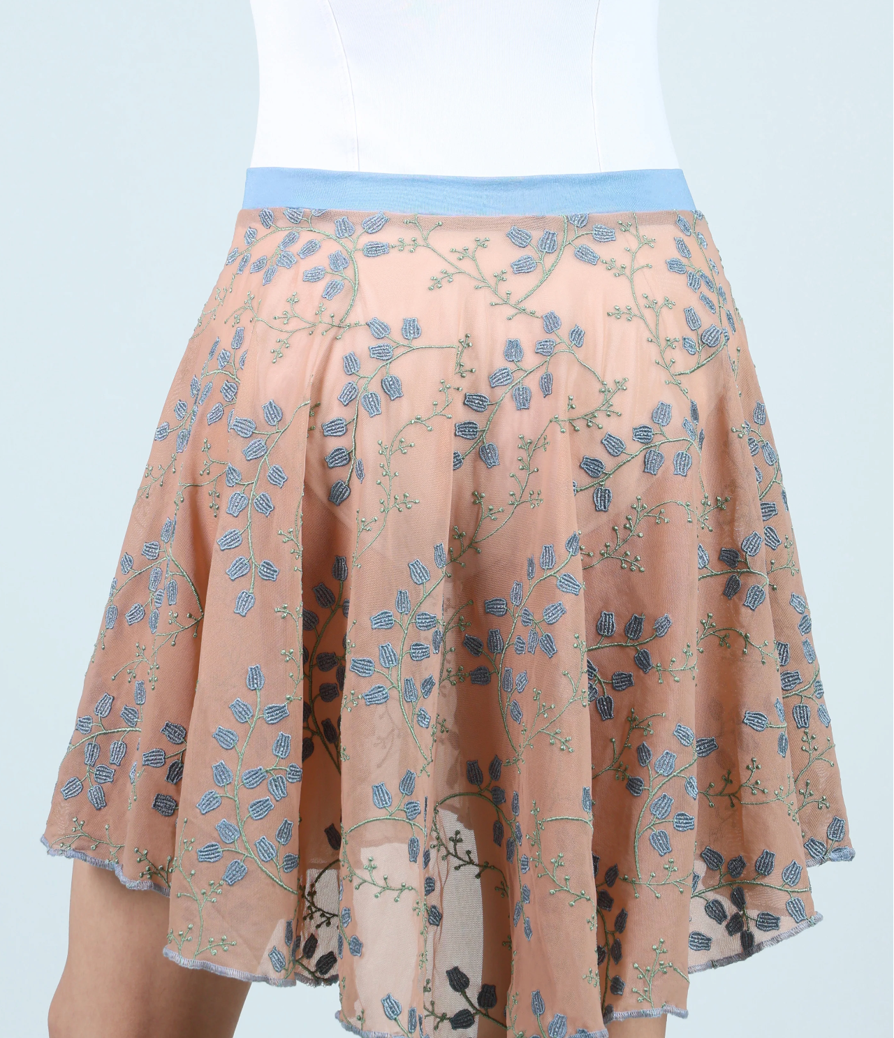 Suffolk Lily of the Valley Hi-Lo Midi Skirt