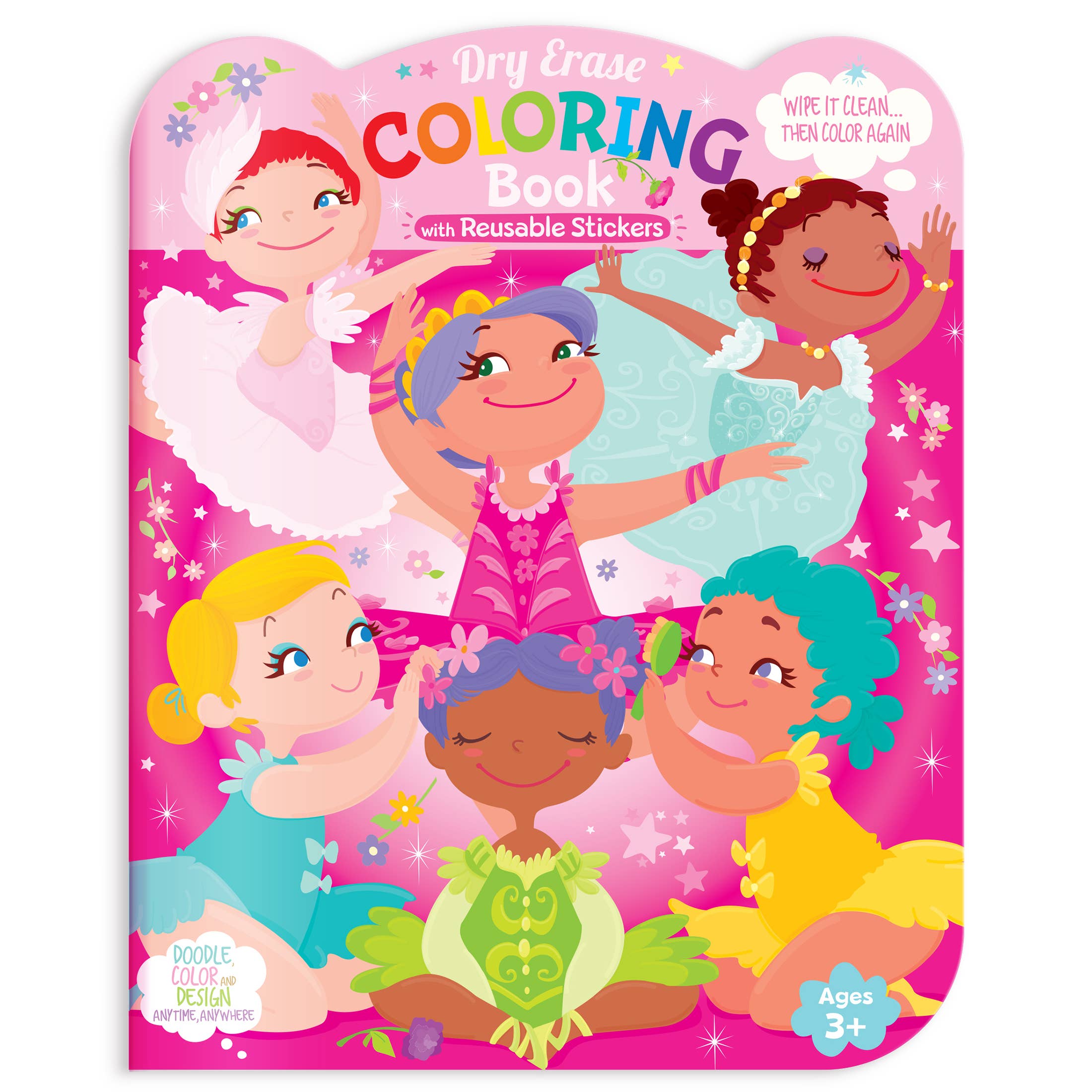 Dry Erase Reusable Coloring Book with Stickers | Ballet