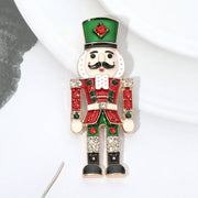 Gem Accent Nutcracker Soldier Pin Brooch