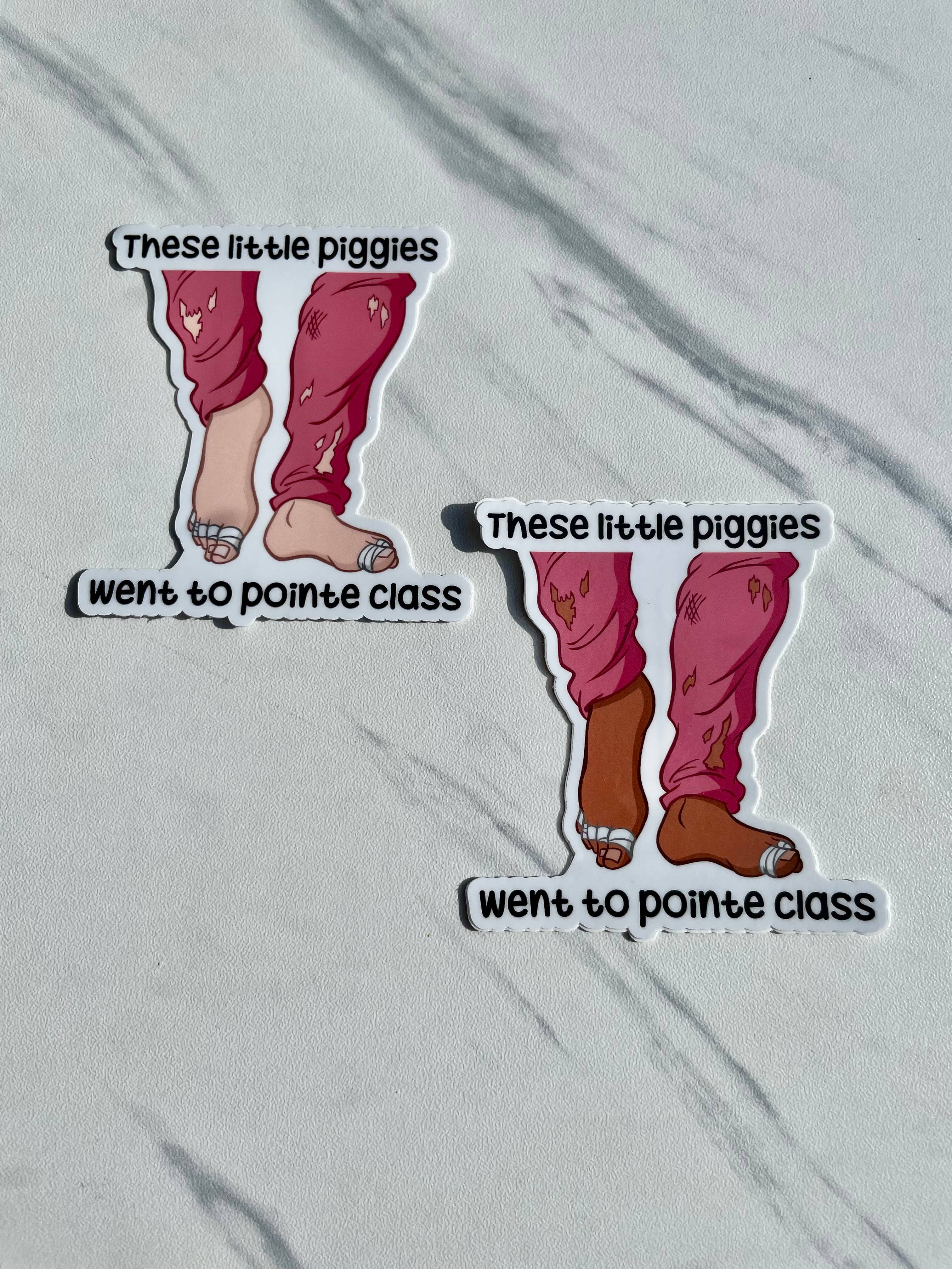 These Little Piggies Went to Pointe Class Sticker, 3.4" x 3"