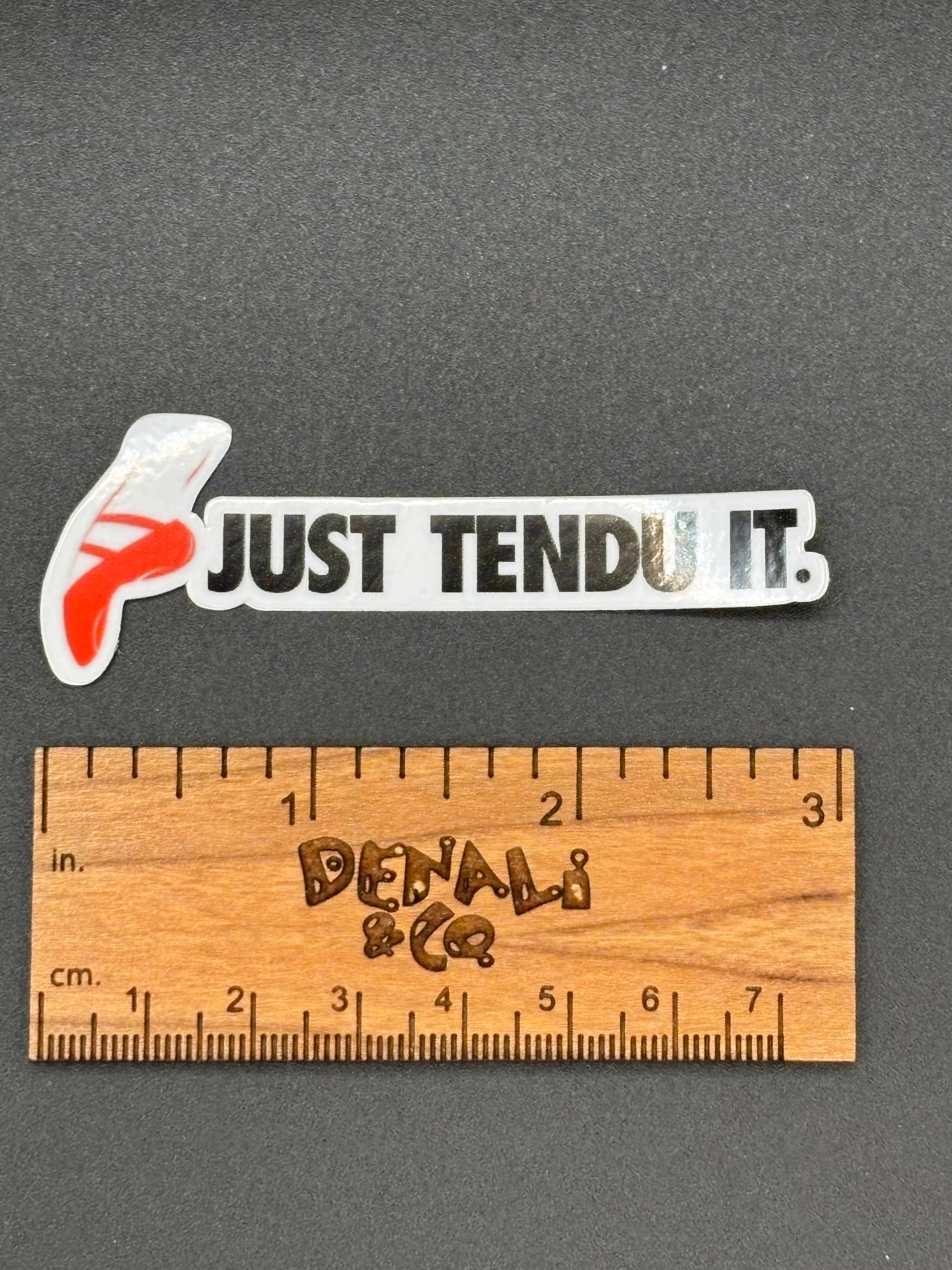 Just Tendu Red Shoe Mini Dance Sticker, 3" x 1"