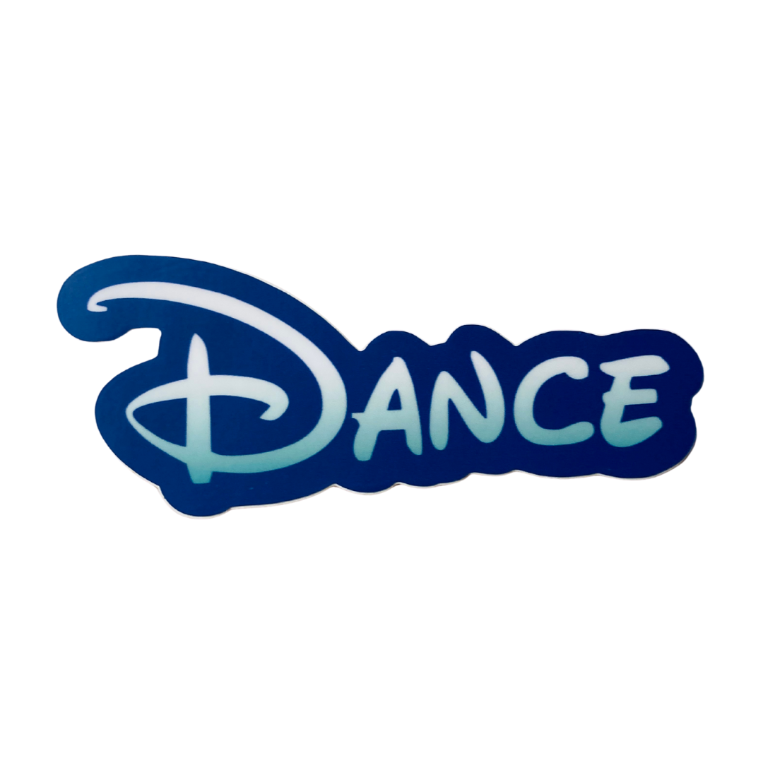 Dance Logo Sticker – Blue Gradient Animated-Inspired Design