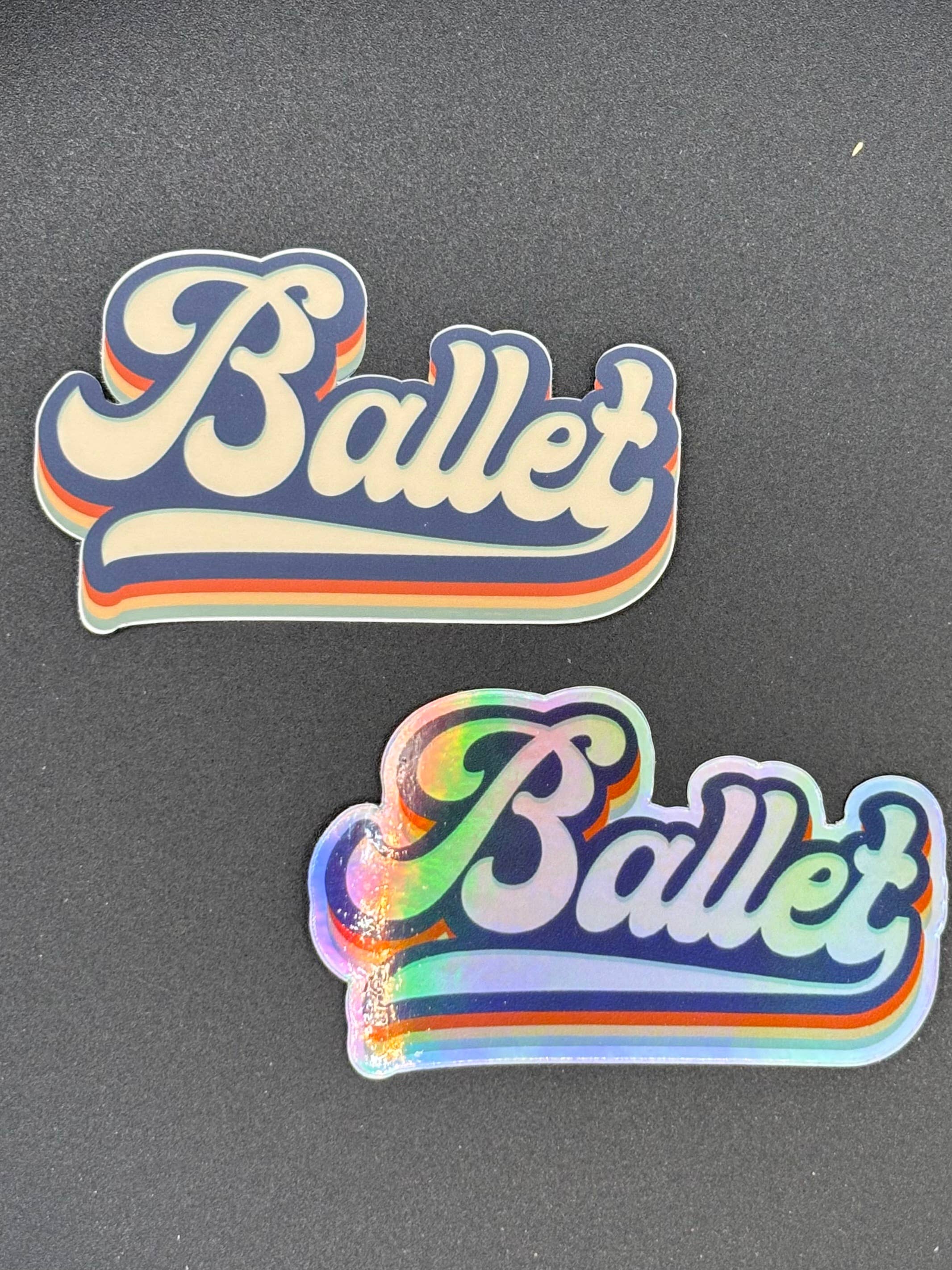 Retro Ballet Dance Sticker, 3" x 1.8"