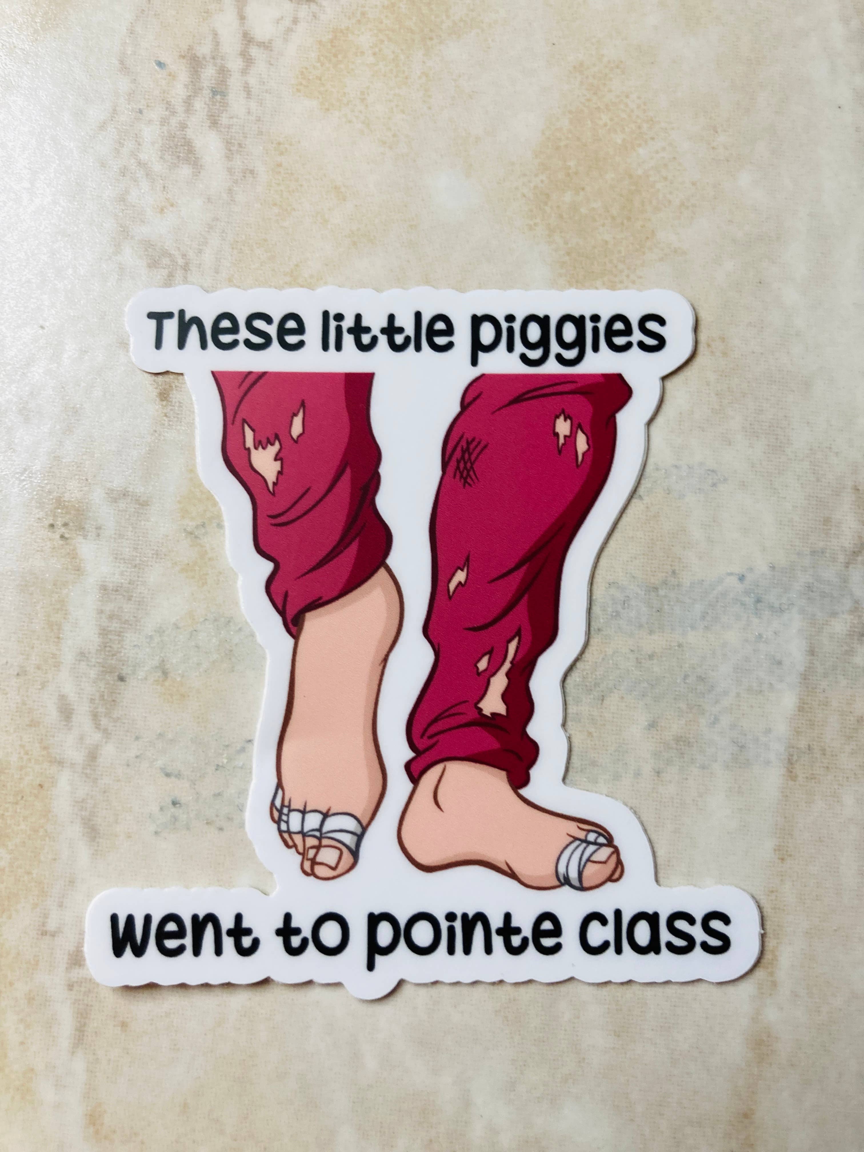 These Little Piggies Went to Pointe Class Sticker, 3.4" x 3"