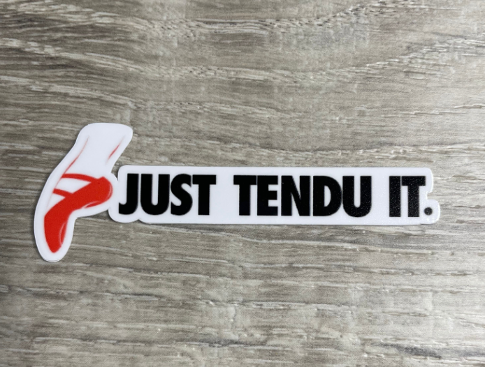 Just Tendu Red Shoe Mini Dance Sticker, 3" x 1"
